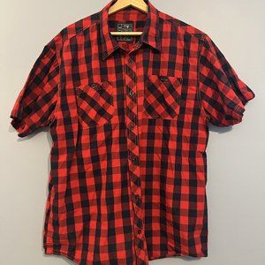 Bleecker and Mercer Plaid Casual Short-Sleeved Button Down